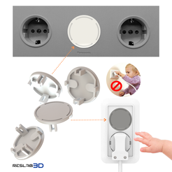 SAFETY-BABY-ELECTRICAL-SHOCK.png Download STL file SAFETY BABY - ELECTRICAL POWER PLUG COVER • 3D printer template, ResLab3D