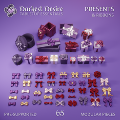 CHRISTMAS1-PRESENTS.png 3D file Presents & Ribbons・3D printing model to download