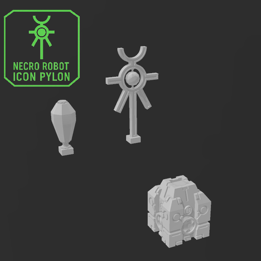 🤖 Necro Robot Icon Pylon・Free STL File for 3D printing・Cults