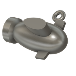 Sub-v2.png Download free STL file Submarine Pendant • 3D print model, Jangie