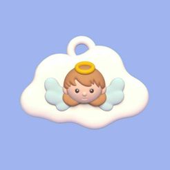 Cod1311-Angel-Cloud-Ornament-1.jpeg Archivo 3D Adorno de nube de ángel・Objeto para impresora 3D para descargar, Usagipan3DStudios