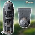 4.jpg High building with round balcony on each floor and large cupola on roof (2) - Medieval Gothic Feudal Old Archaic Saga 28mm 15mm RPG