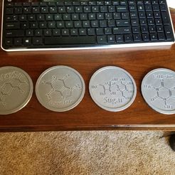 c06cf74eb43acad9ac0dbd53ad619ab9_display_large.jpg Free STL file Molecular Coasters Remixed and Named・Template to download and 3D print