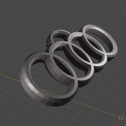 02.png STL-Datei Audi Logo Schlüsselanhänger・3D-druckbare Vorlage zum herunterladen