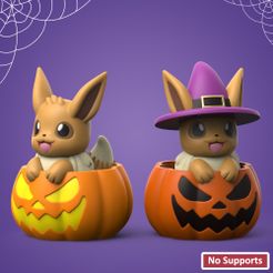HalloweenEevee.jpg Fichier STL POKEMON - HALLOWEEN EEVEE (EASY PRINT NO SUPPORT)・Modèle imprimable en 3D à télécharger