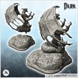 3.jpg Broad-tailed dragon with spiked wings on rock (28) - Medieval Dark Chaos Animal Beast Undead Tabletop Terrain