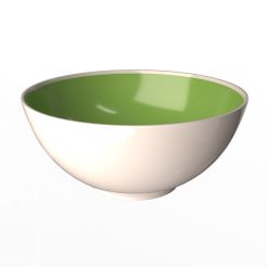 Green-and-White-Cereal-Bowl-1.jpg Fichier 3D Bol à céréales vert et blanc・Modèle pour impression 3D à télécharger, Caspian3DWorld