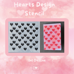 Hearts-Design-Stencil.png Fichier STL Pochoir à motifs de cœurs・Design pour impression 3D à télécharger