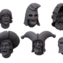 Prominent-people.png STL file Damned Ruins Prominent people heads set・3D printing template to download, Grimforge