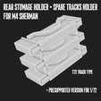 CultSherm3.png Sherman Rear Stowage Holder + Spare tracks - 1/72 1/48 1/35
