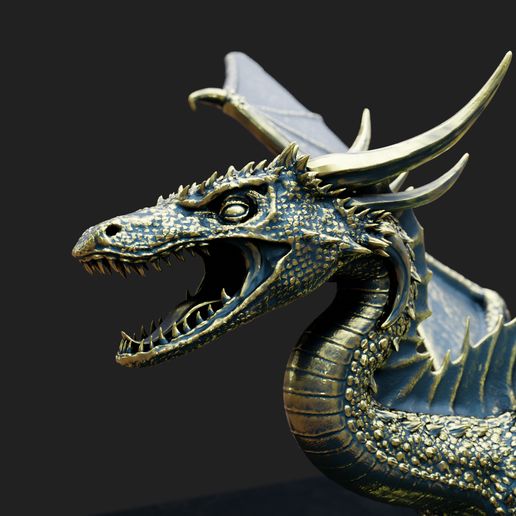 dragon-blender-render-6.jpg Download STL file Great Horned Dragon • 3D printable model, laughingskullmodels