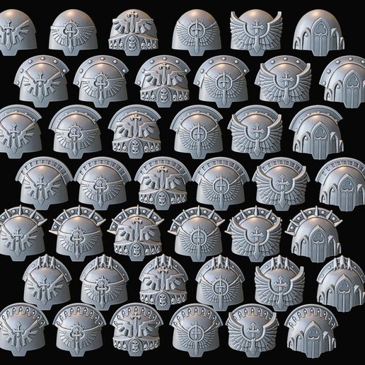 Green Knight Extermi Shoulder Pads Set01  Re-Upload