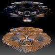 LionHead12.jpg Lion head STL file 3d model - relief for CNC router or 3D printer.