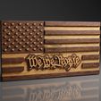 US-Flag-We-The-People-©.jpg USA Flag - We The People - CNC Files For Wood, 3D STL Model
