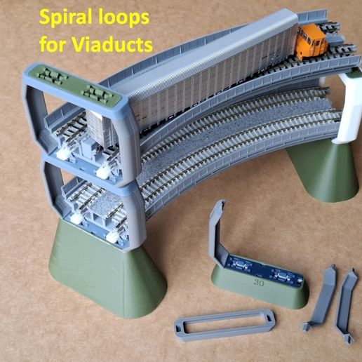 N: Spiral loop AddOn for Unitrack and Viaducts 3D model