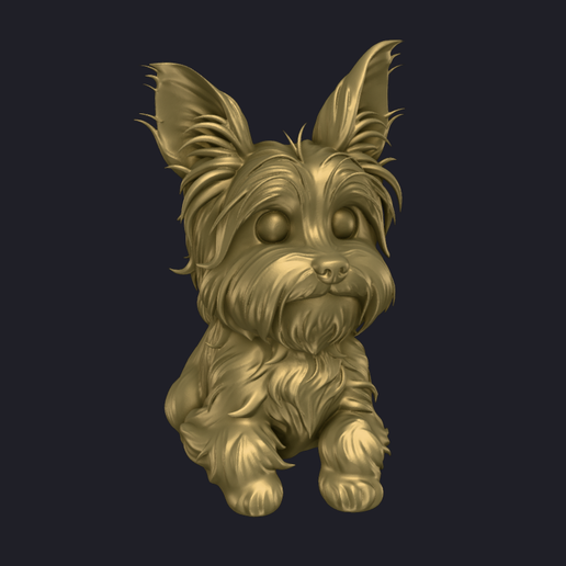 Detailed Yorkshire Terrier – Sitting Yorkie Puppy