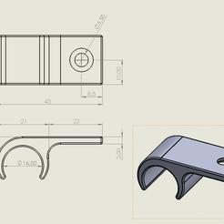 clip.png Fichier STL gratuit clip de fixation Ø16・Design imprimable en 3D à télécharger