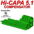 TM-Hi-Capa-51-Compensator-03.jpg Tactical Airsoft Compensator Comp For Hi Capa Hicap Hi Cap 5.1 KJW KJWorks KP 05 Tokyo Marui Or Clones Armorer Works WE Army Armament