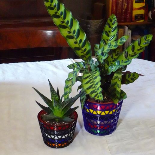 IsoGrid-flowerpot-wide-view-1.jpg Vaso triangular com padrão IsoGrid para plantas com flores