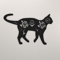 Cat-Wall-Decoration-WAMON6.jpg STL file Cat Wall Decoration WAMON6・3D printer design to download