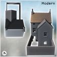 4.jpg House with a ground-floor shop, double bay windows on the upper floor, and a garden wall (23) - Modern WW2 WW1 World War Diaroma Wargaming RPG Mini Hobby