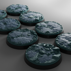 ovw.png 8x 40mm bases with frozen ice tundra design (+toppers)