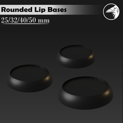 Bases_Rounded_Lip.png Free STL file Empty Bases Rounded Lip 25/32/40/50 mm・3D printable design to download