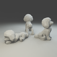 5.png Low polygon toy poodle 3D print model  in three poses