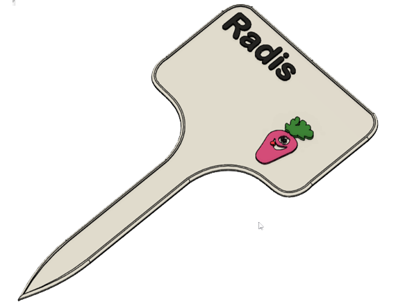 Radis_FR_1.png STL file Radish Signs / Labels for garden・3D printing model to download, ludovic_gauthier