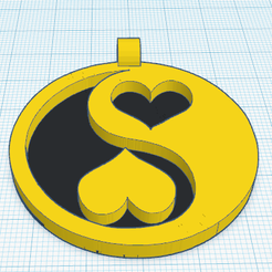 0.png Free STL file Yin Yang Hearts Jewelry・Object to download and to 3D print