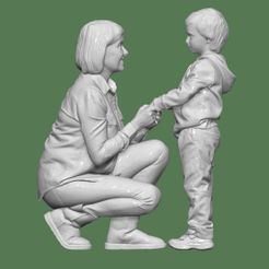 DOWNSIZEMINIS_motherson102a.jpg Fichier STL MÈRE ET FILS POUR DIORAMA PERSONNAGES・Objet imprimable en 3D à télécharger