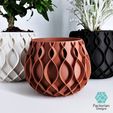 Folie9.jpg Plant Pot "Bellvere" | Planter STL to 3D print | Extra Drainage Pot  + Drain Tray Version