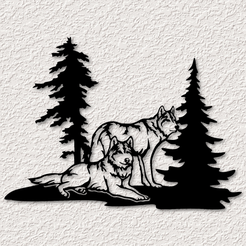 project_20230612_1135144-01.png Archivo STL Lobo realista arte de la pared lobos decoración de la pared animal 2d arte・Objeto imprimible en 3D para descargar