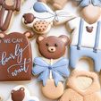 bear-rattle-cookie-cutter.jpg 4 sizes - Teddy Bear Rattle Cookie Cutter - SHARP cutting edges!