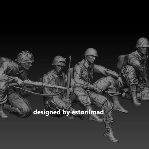 🪖 WW2 US AMERICAN PARATROOPER TANK SHERMAN RIDERS・ STL File for 3D ...