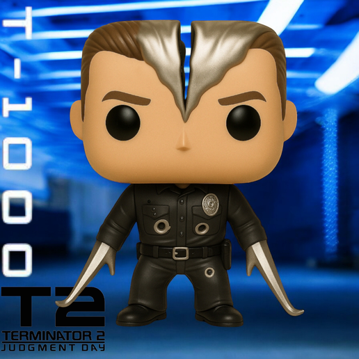🎨 T-1000 Funko Pop - Terminator 2・ STL File for 3D printing・Cults