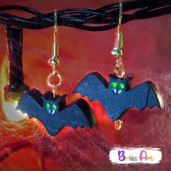 Murcielagos-planitos.jpg STL file Halloween Bat Earrings・3D printer design to download