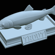 Rainbow-trout-statue-42.png fish rainbow trout / Oncorhynchus mykiss open mouth statue detailed texture for 3d printing