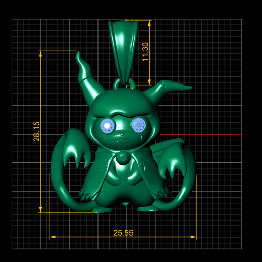 dimension.png Golden Devil Charm Pendant