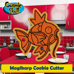 129-Magikarp-2D.png STL file Magikarp Cookie Cutter・3D printing idea to download, CosmicSkull