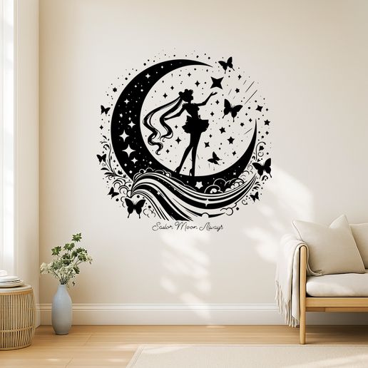 Sailor Moon - A Crescent Moon With A Star In The C