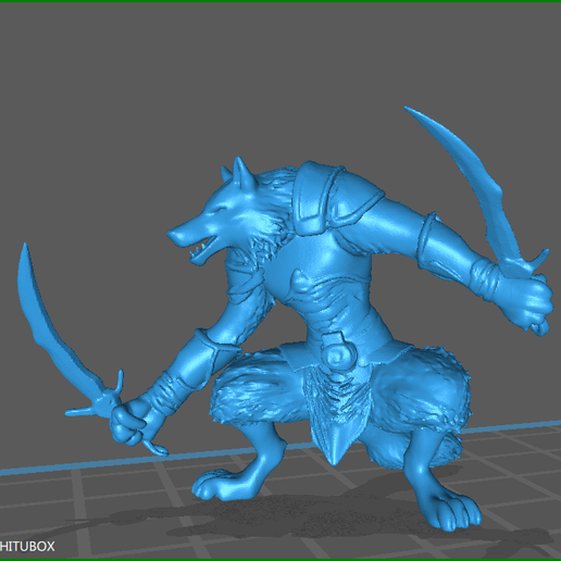 Werewolf with swords 3D model