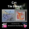 ely) CS m ¥ Fits 97mm Tile TON Col a LN] 7 Oy Cat Tile Stencil - Fits 97mm Tile