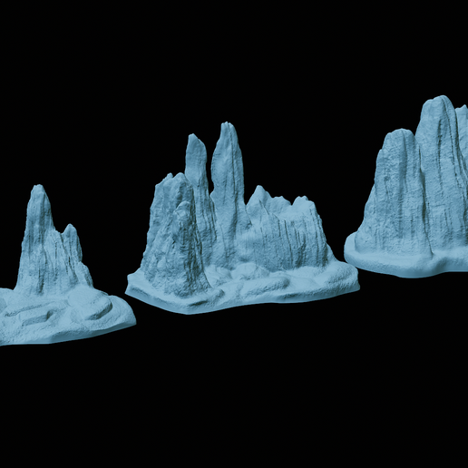 🪵 aquarium / terrarium decoration 3x mountains set 3・Free STL File for ... - Underwater Mountain Range Aquarium Decoration