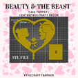 Beauty-and-The-Beast-topper.png Beauty and the beast Cake topper / Wedding cake topper/Birthday cake topper / Sweet 16/ birthday centerpiece decor / Belle and Beast