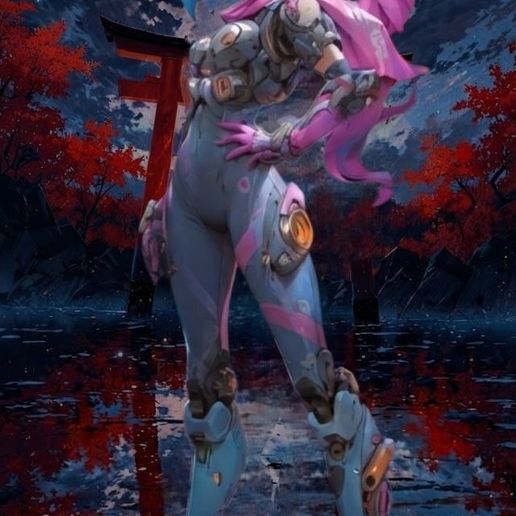 Neopunk Cyber ​​Warrior: Futuristic Anime Figure