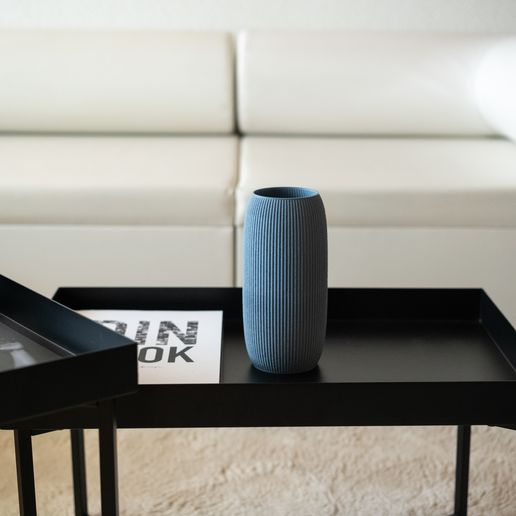 DSCF5476.jpg Elegant vase with ribbed pattern