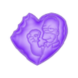 Homero Simpson - V Corazon Rosquilla.stl Sweet Passion Simpson: Doughnut Heart with Homer in High Relief