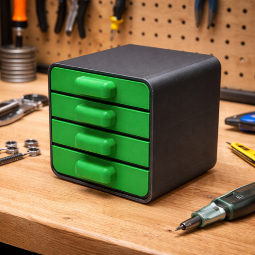 Functional 4-Drawer Tool Organizer Box