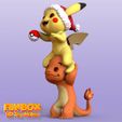 2.jpg 3D file Pikachu and Charmander Christmas・3D print object to download